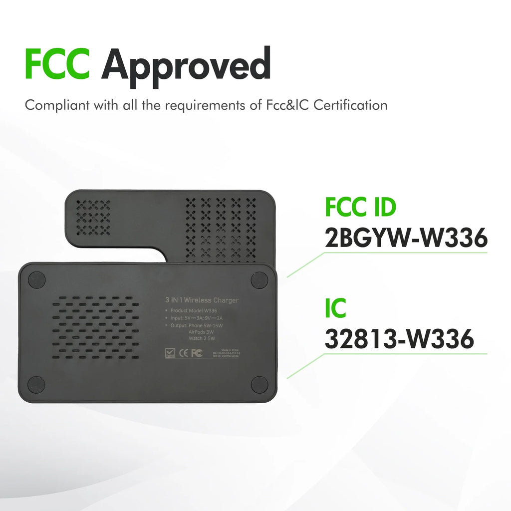 15W Wireless Charger,3 in 1 Charging Station Compatible with Iphone 17 16 15 14 13 12 11 Pro Max plus XS XR X 8, Fast Charging Dock Compatible for Apple Watch&Airpods 4 3 Pro,No Adapter