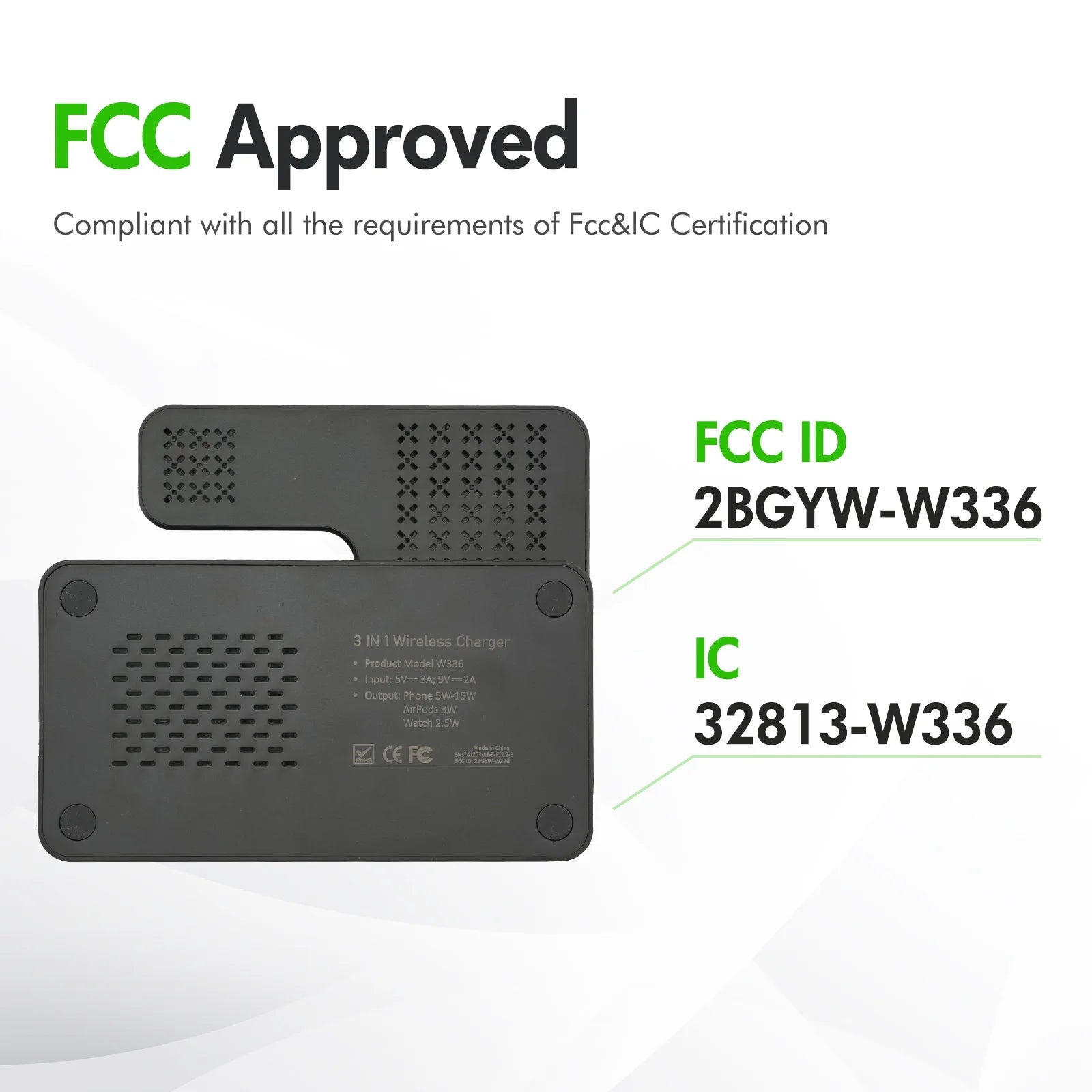 15W Wireless Charger,3 in 1 Charging Station Compatible with Iphone 17 16 15 14 13 12 11 Pro Max plus XS XR X 8, Fast Charging Dock Compatible for Apple Watch&Airpods 4 3 Pro,No Adapter