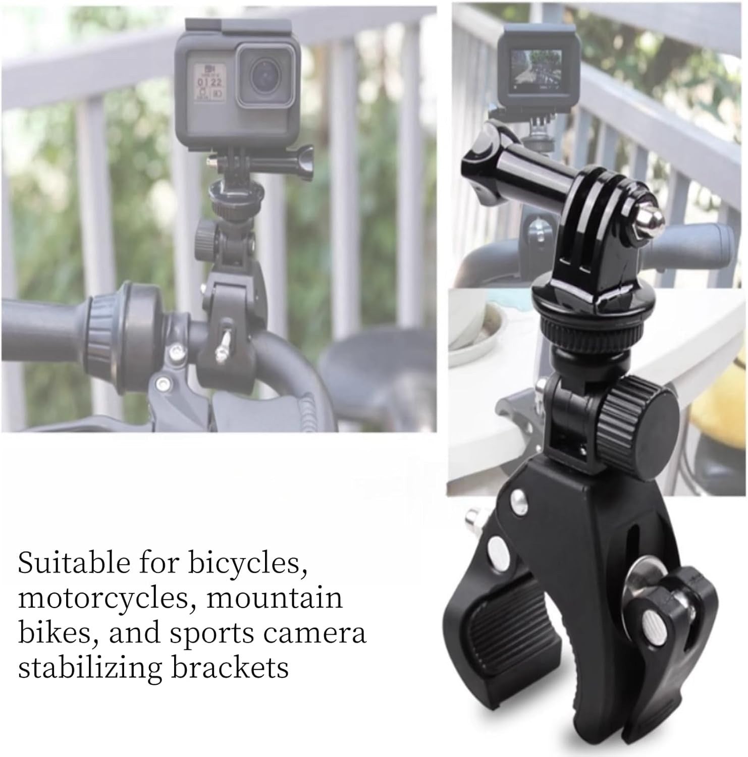 Action Camera Mount Clamp, Bike/Motorcycl