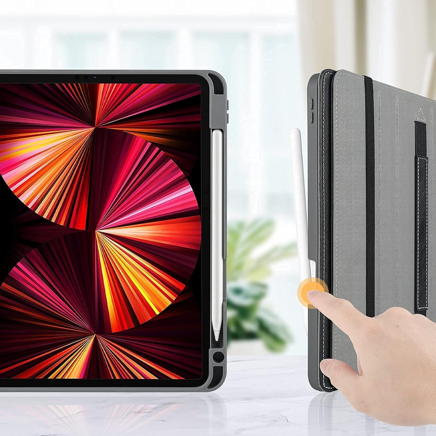 for Ipad Pro 11 Inch Case 4Th Generation 2022/2021 3Rd Gen /2020 2Nd, Ipad Pro Cases with Pencil Holder and Pocket, Multi-Angle Viewing Protective Folio Cover Auto Sleep/Wake, Black