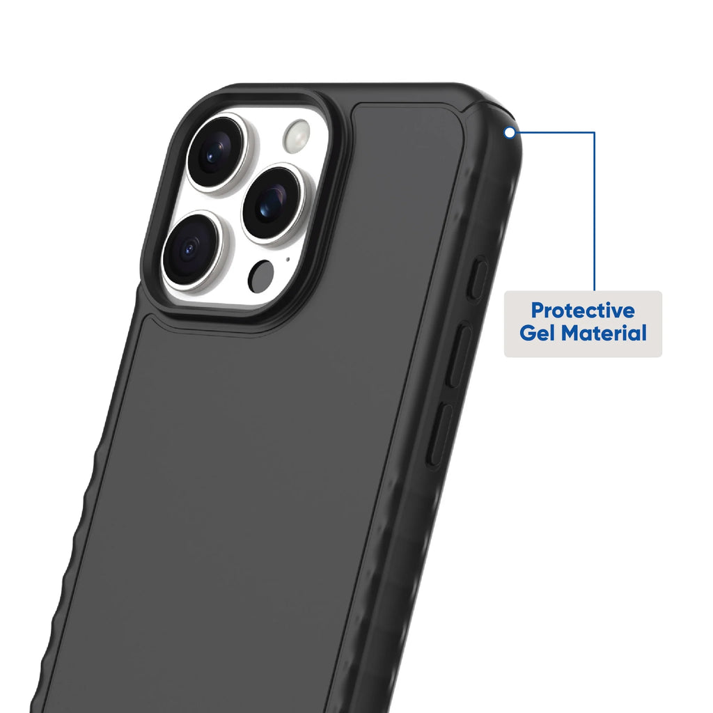 . Protective Gel Phone Case for Iphone 16 Pro Max - Black