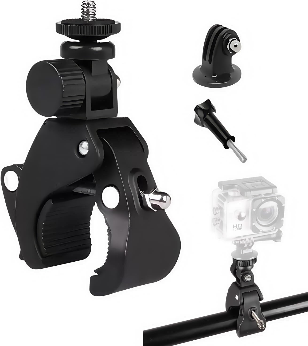 Action Camera Mount Clamp, Bike/Motorcycl