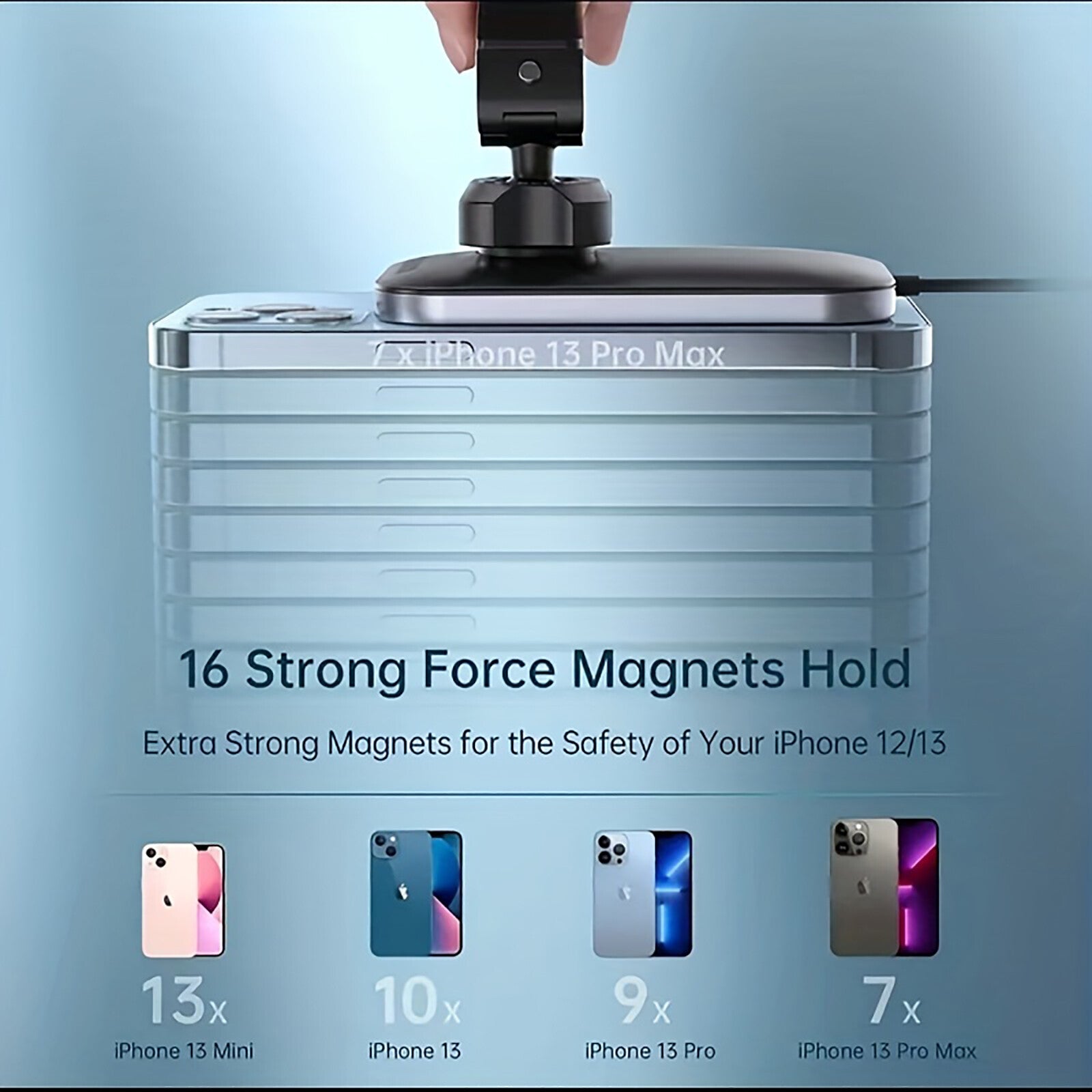 15W Wireless Magnetic Charger Car Mount Holder for Iphone 13 14 15 16 17 Pro Max