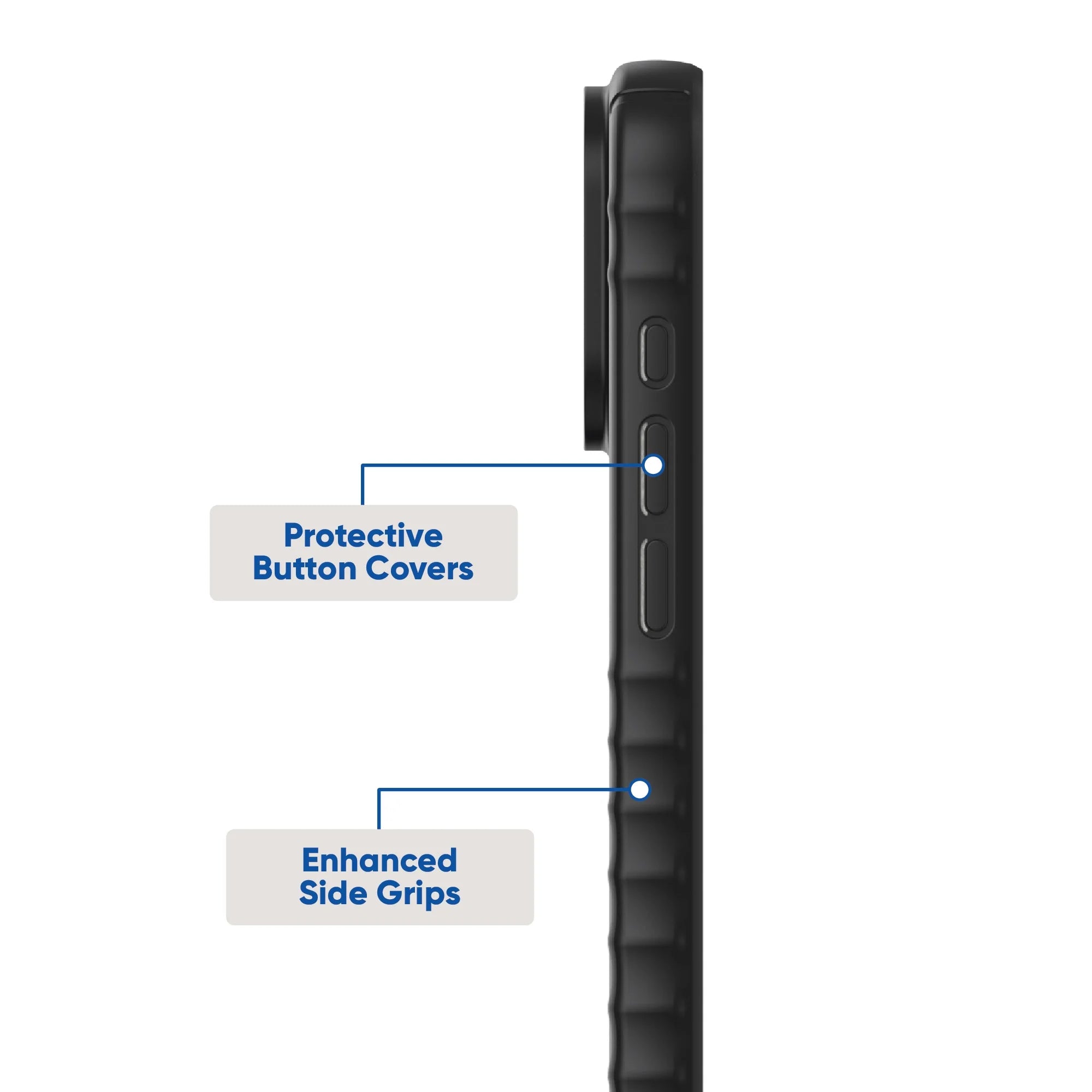 . Protective Gel Phone Case for Iphone 16 Pro Max - Black