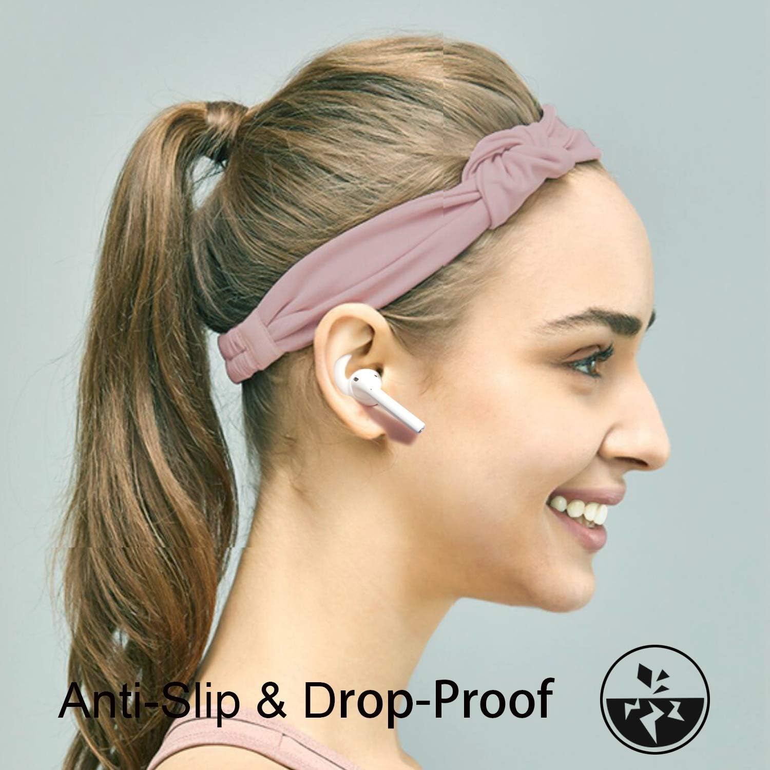 Anti-Slip Earhooks Soft Silicone Skin Compatible with Apple Airpods 2 & 1 Lightweight Sound Quality Enhancement for Headphones Outdoor Activities In-Ear Earhook 2 Pairs White