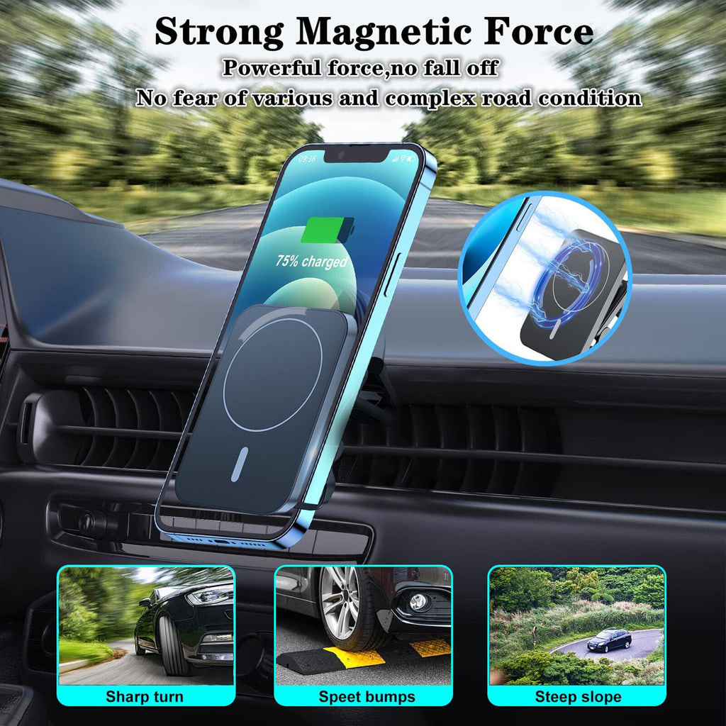 15W Wireless Magnetic Charger Car Mount Holder for Iphone 13 14 15 16 17 Pro Max