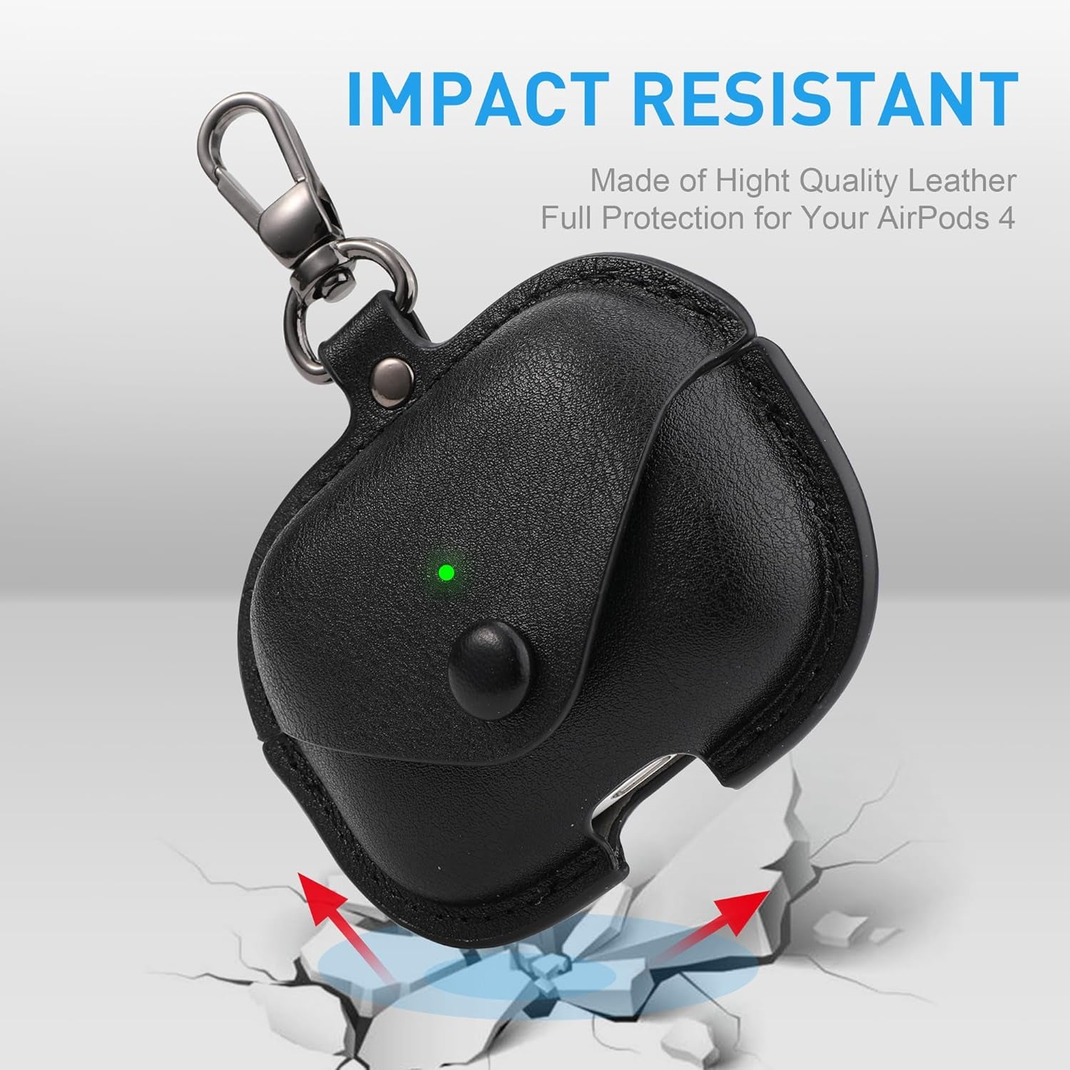 for Airpods Pro 3 Case Leather, Airpods Pro 3 Leather Case Cover with Keychain Compatible with Apple Airpod Pros 3Rd Generation 2025 (Front LED Visible),Black