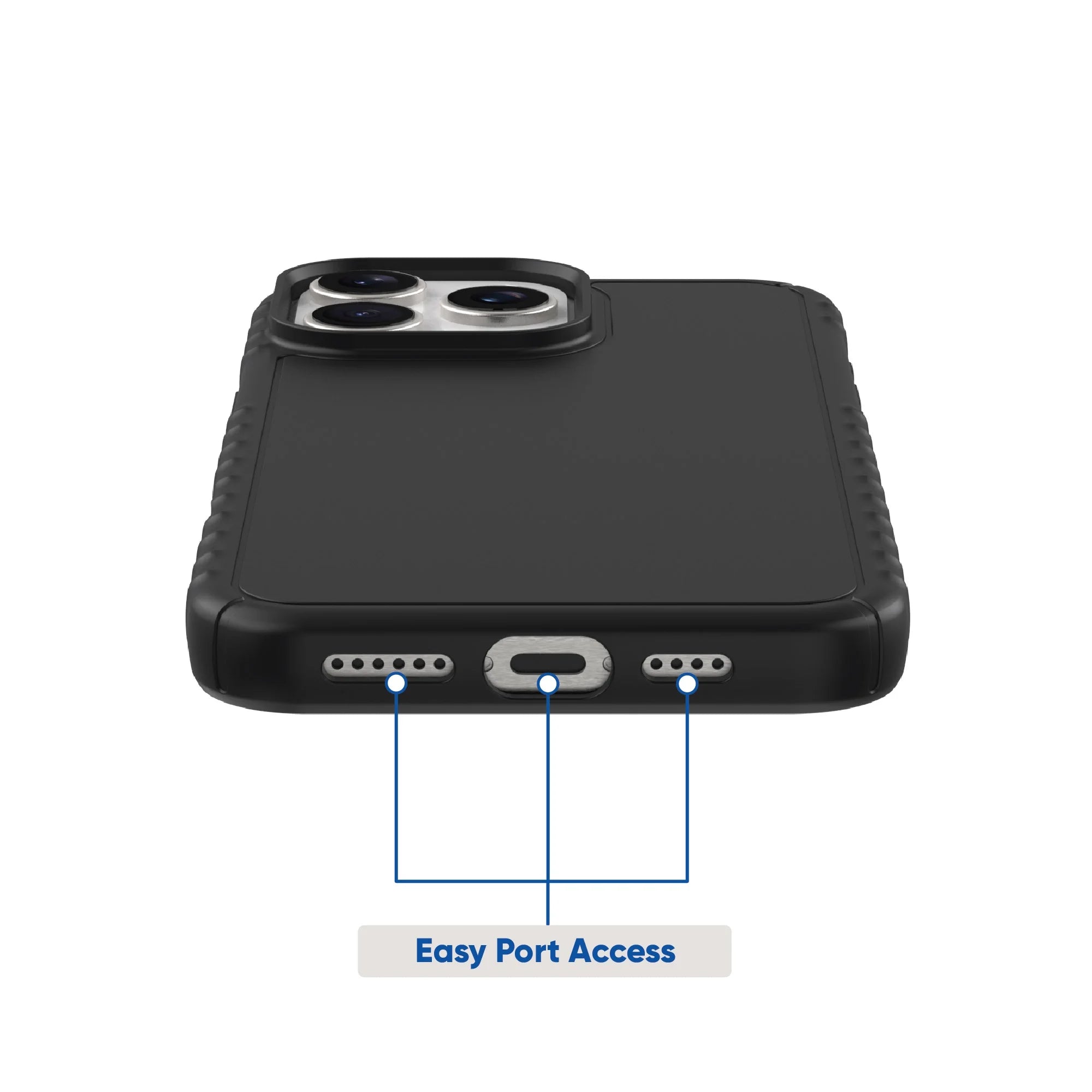 . Protective Gel Phone Case for Iphone 16 Pro Max - Black