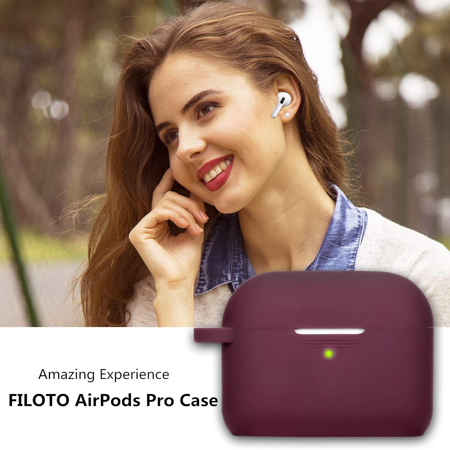 Compatible with Airpods Pro 1St Generation Case, Soft Airpod Pro Case for Airpods Pro (2019), Cute Protective Silicone Case Accessories with Pompom Keychain for Women Girl(Burgundy)